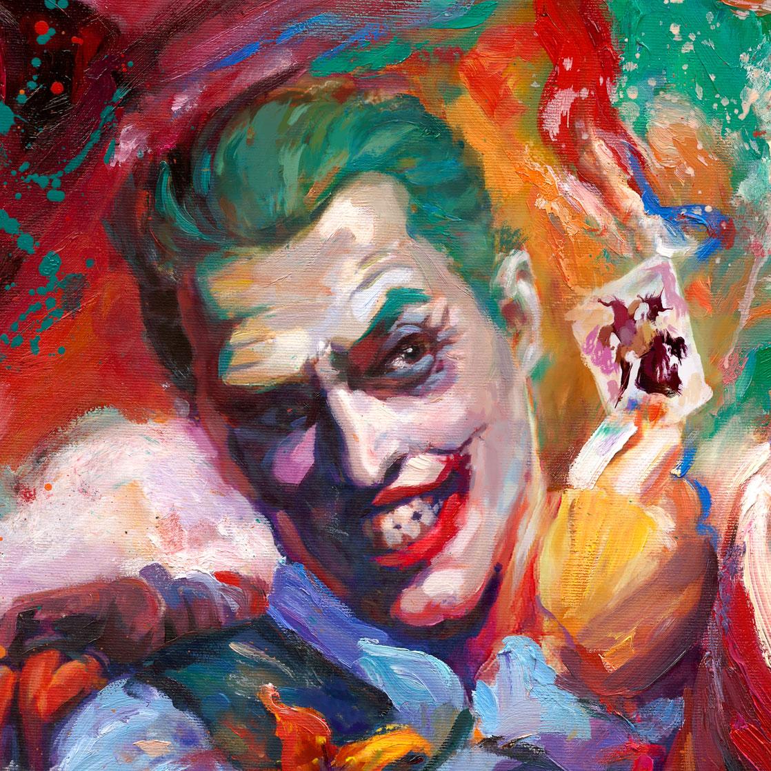 Joker and Harley - oil on canvas painting by Blend Cota For Sale 5