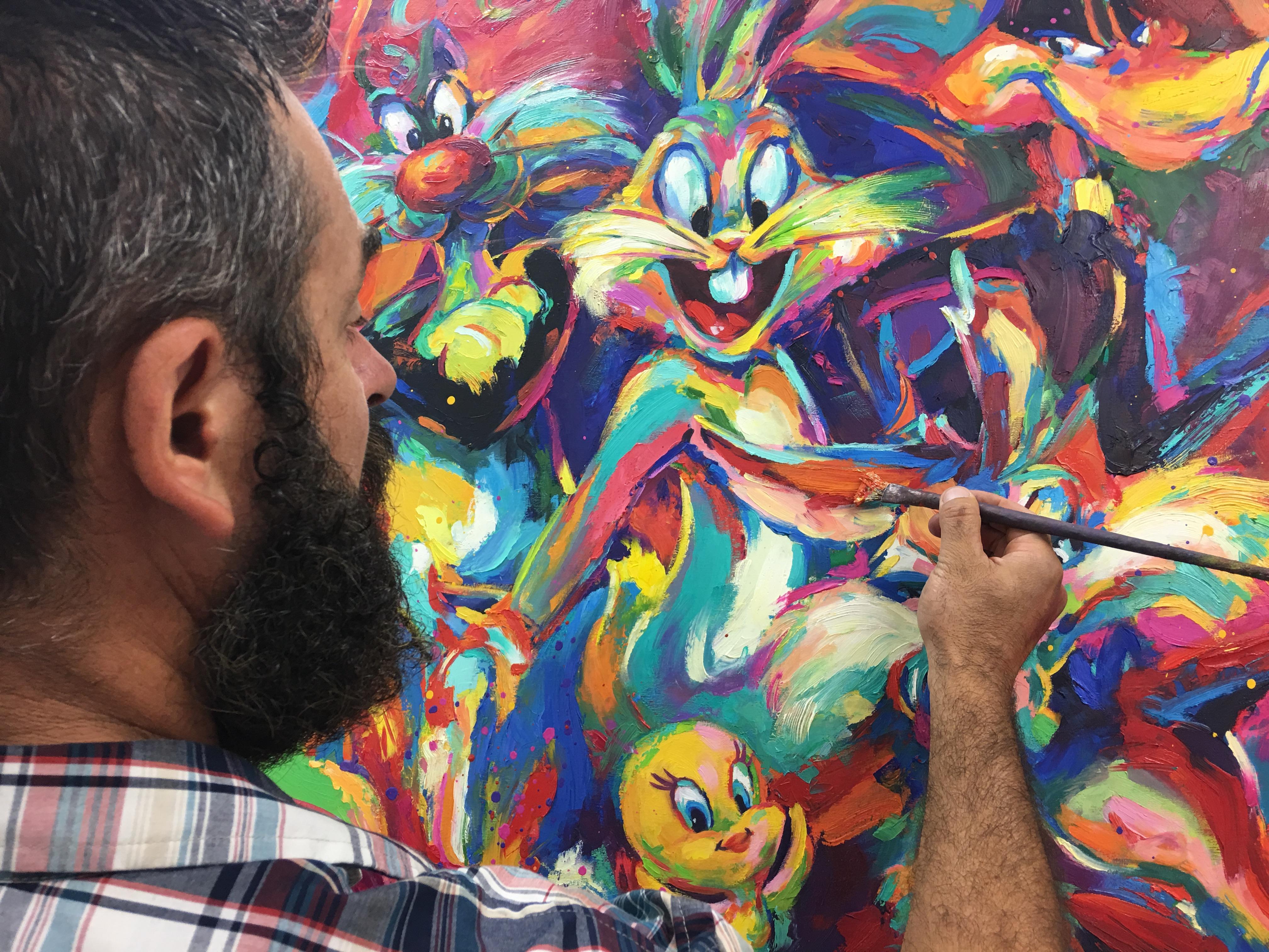 Looney Tunes – Das sind alles Volkskunstwerke (Rot), Abstract Painting, von Blend Cota