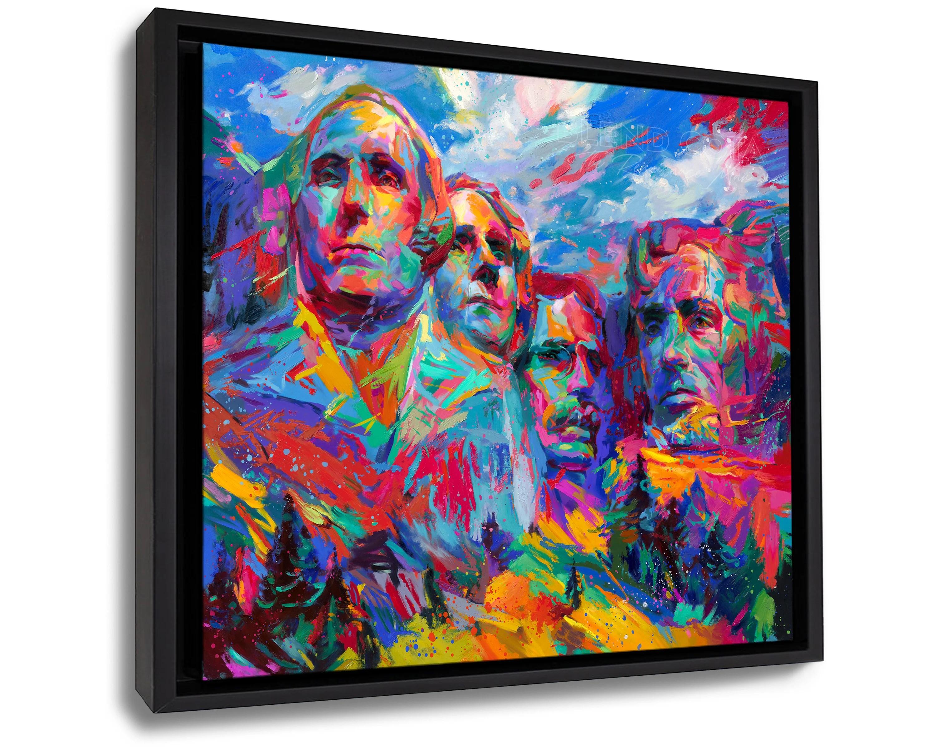 Mount Rushmore - Gemälde in Öl auf Leinwand (Expressionismus), Painting, von Blend Cota