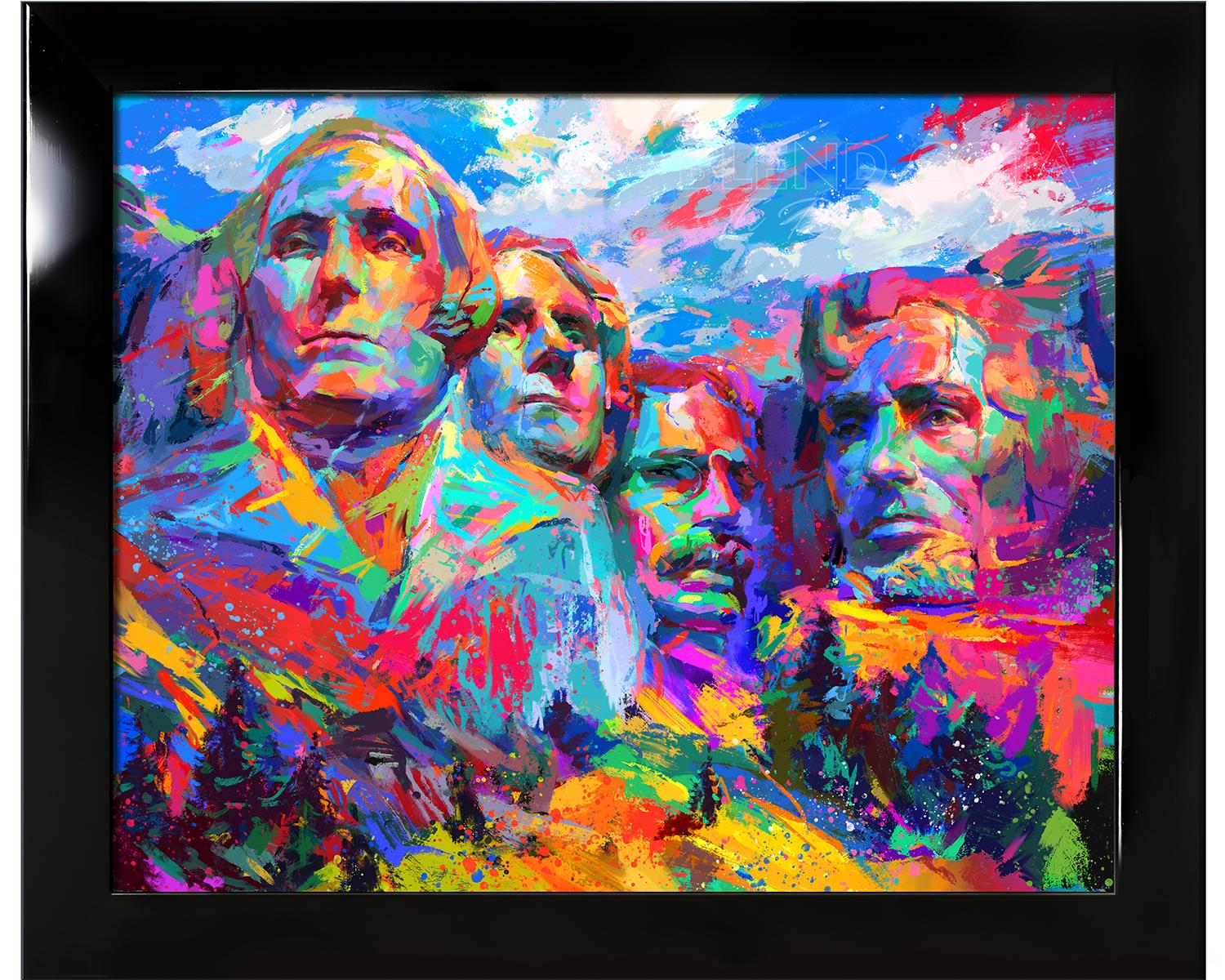 Peinture à l'huile sur toile Mount Rushmore