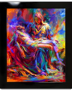 Die Farben von Pieta – Original-Gemälde in Öl auf Leinwand