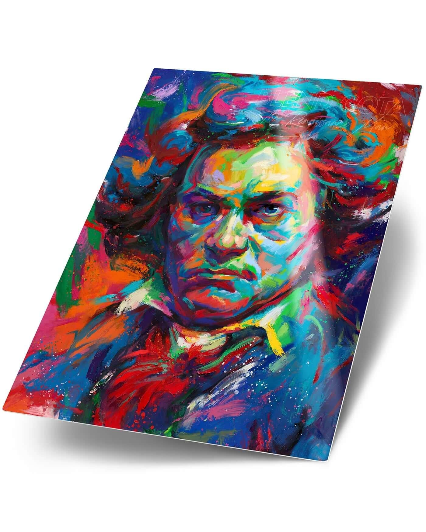 Beethoven - A Symphony of Color (Limited Edition on Metal) - Pop Art Print by Blend Cota