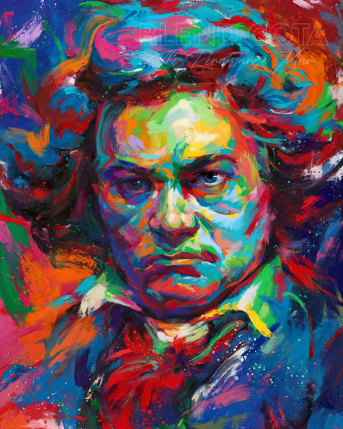 Beethoven - A Symphony of Color (Limited Edition on Metal) - Print by Blend Cota