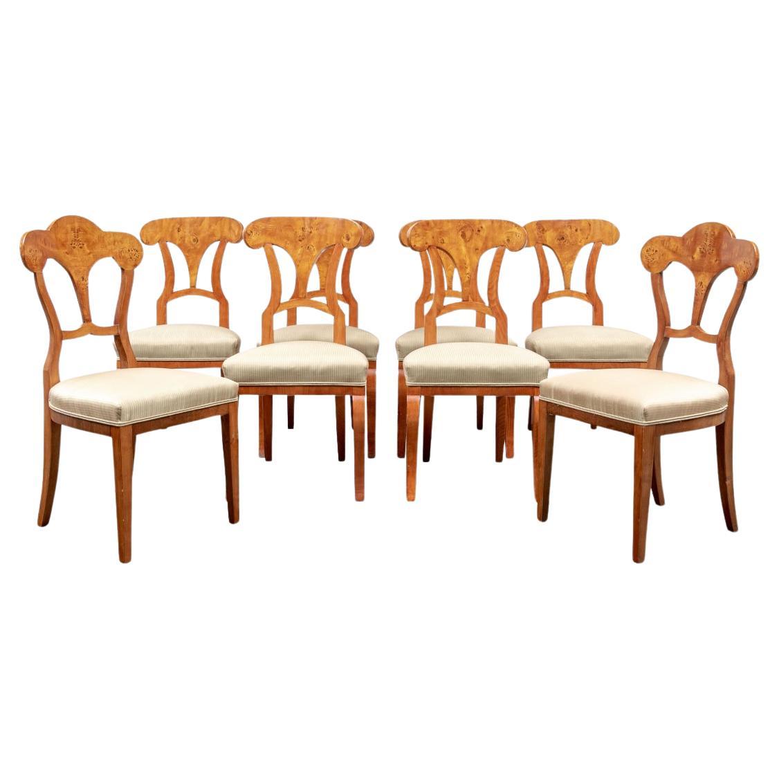Blended Set Of 8 Fine Biedermeier Style Dining Room Chairs