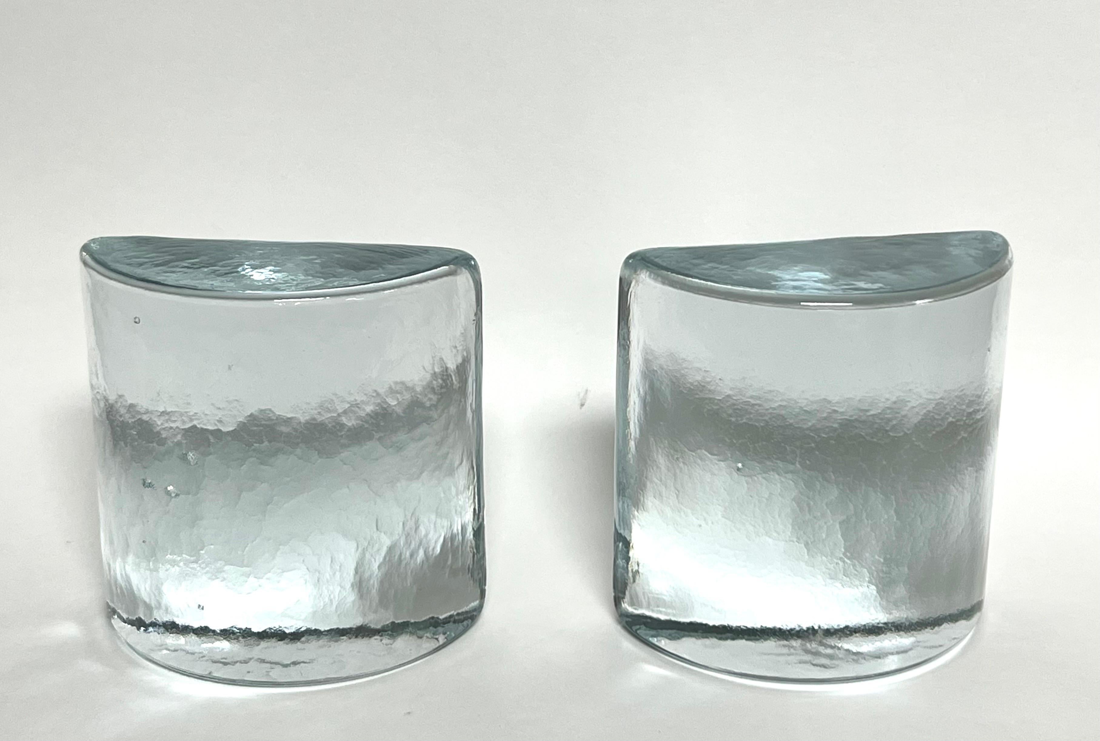 Mid-20th Century Blending Glass Modern Bookends