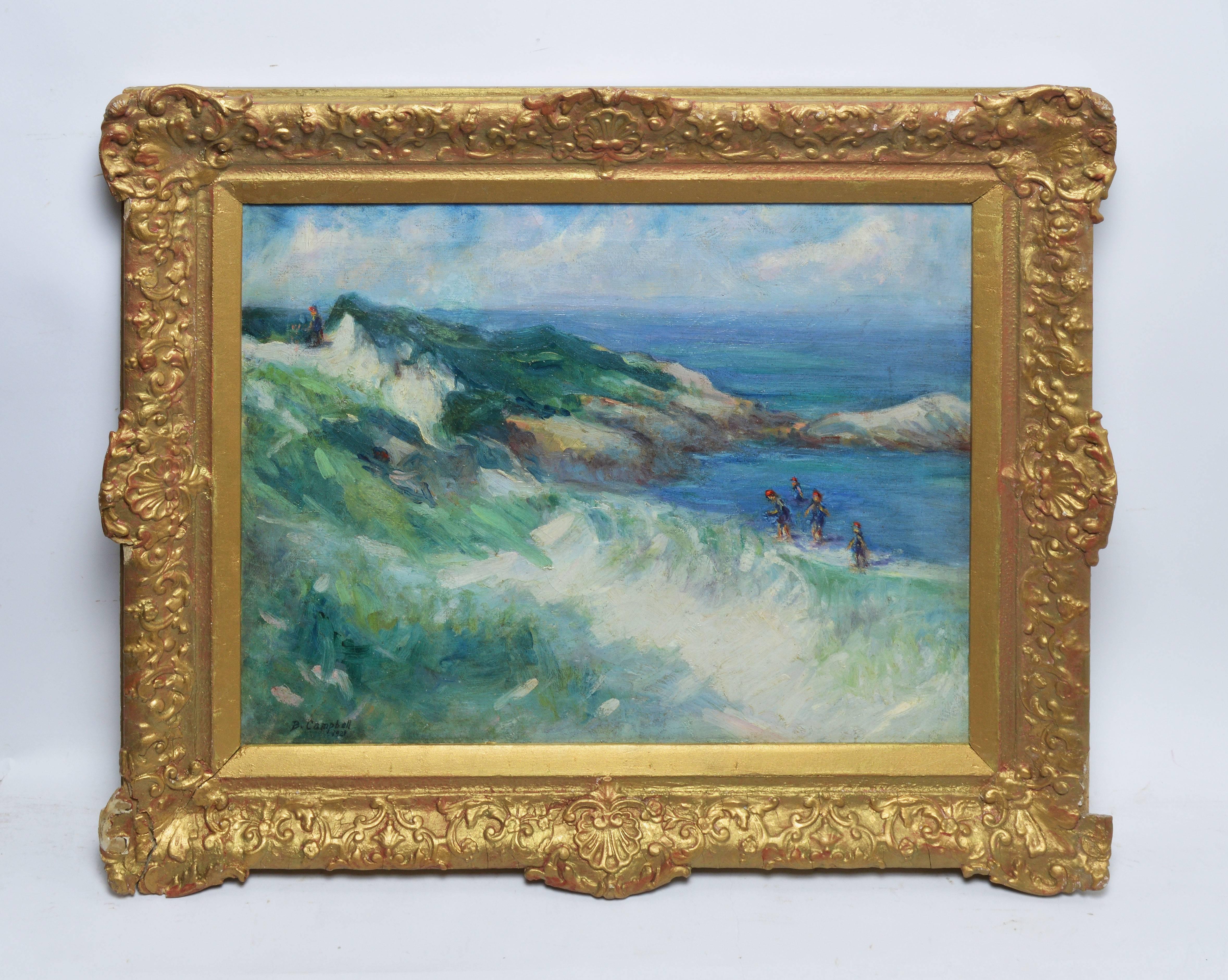 Summer Day at the Beach by Blendon Campbell - Painting by Blendon Reed Campbell
