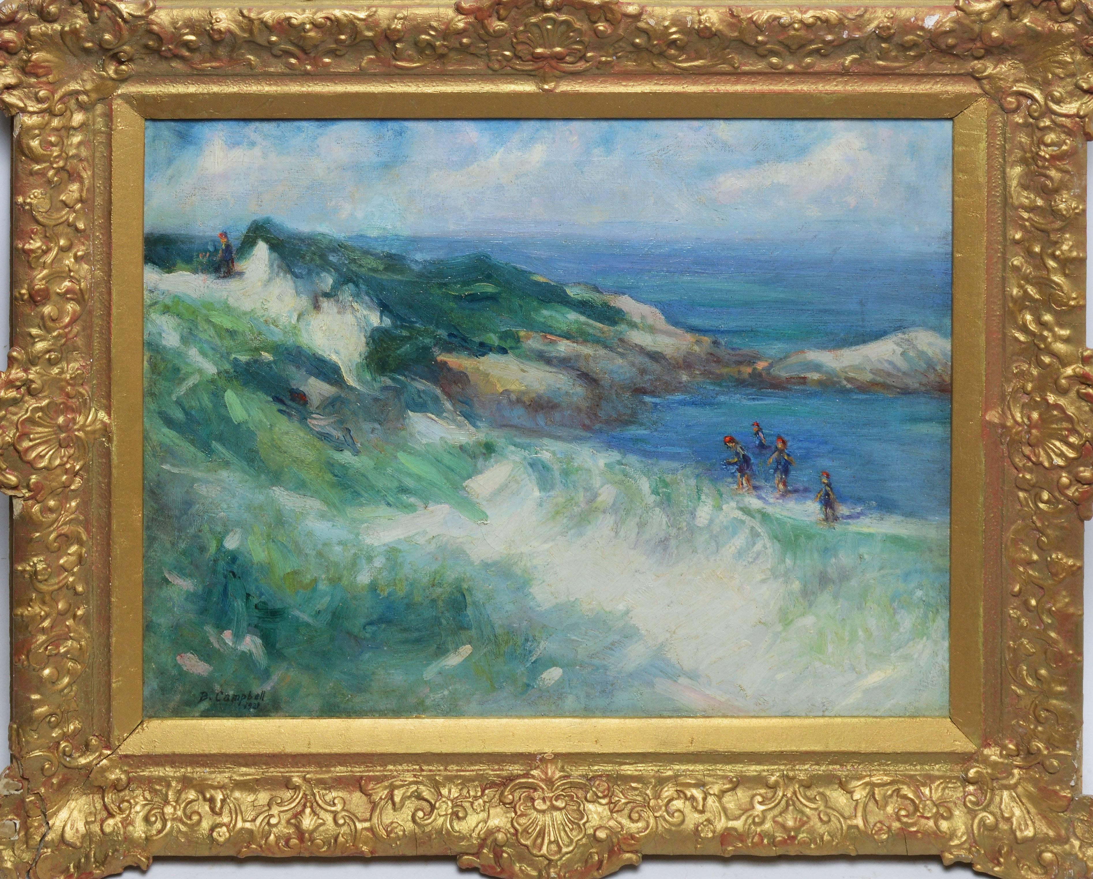 Blendon Reed Campbell Landscape Painting - Summer Day at the Beach by Blendon Campbell