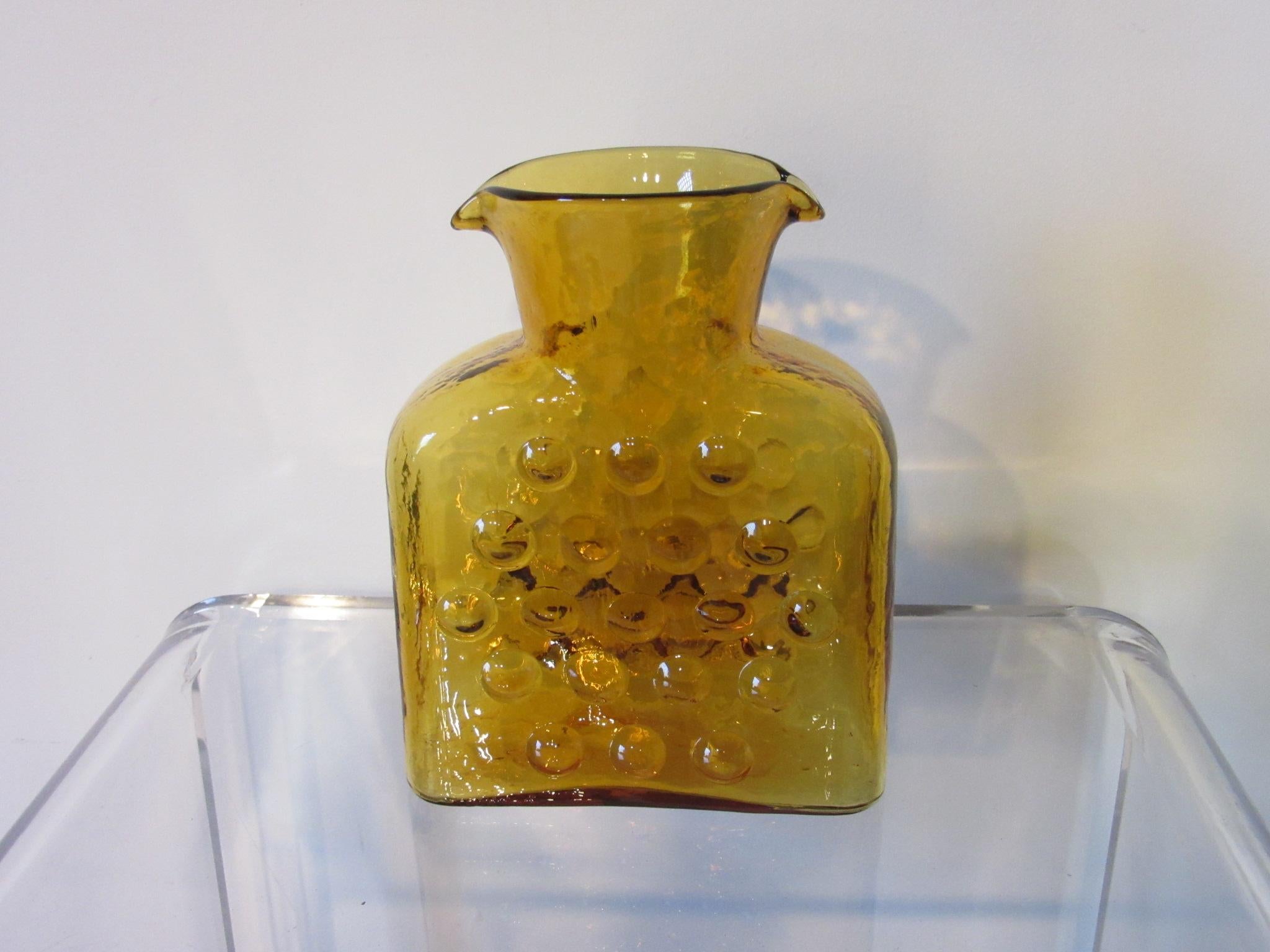 American Blenko Amber Glass Water Vessel 