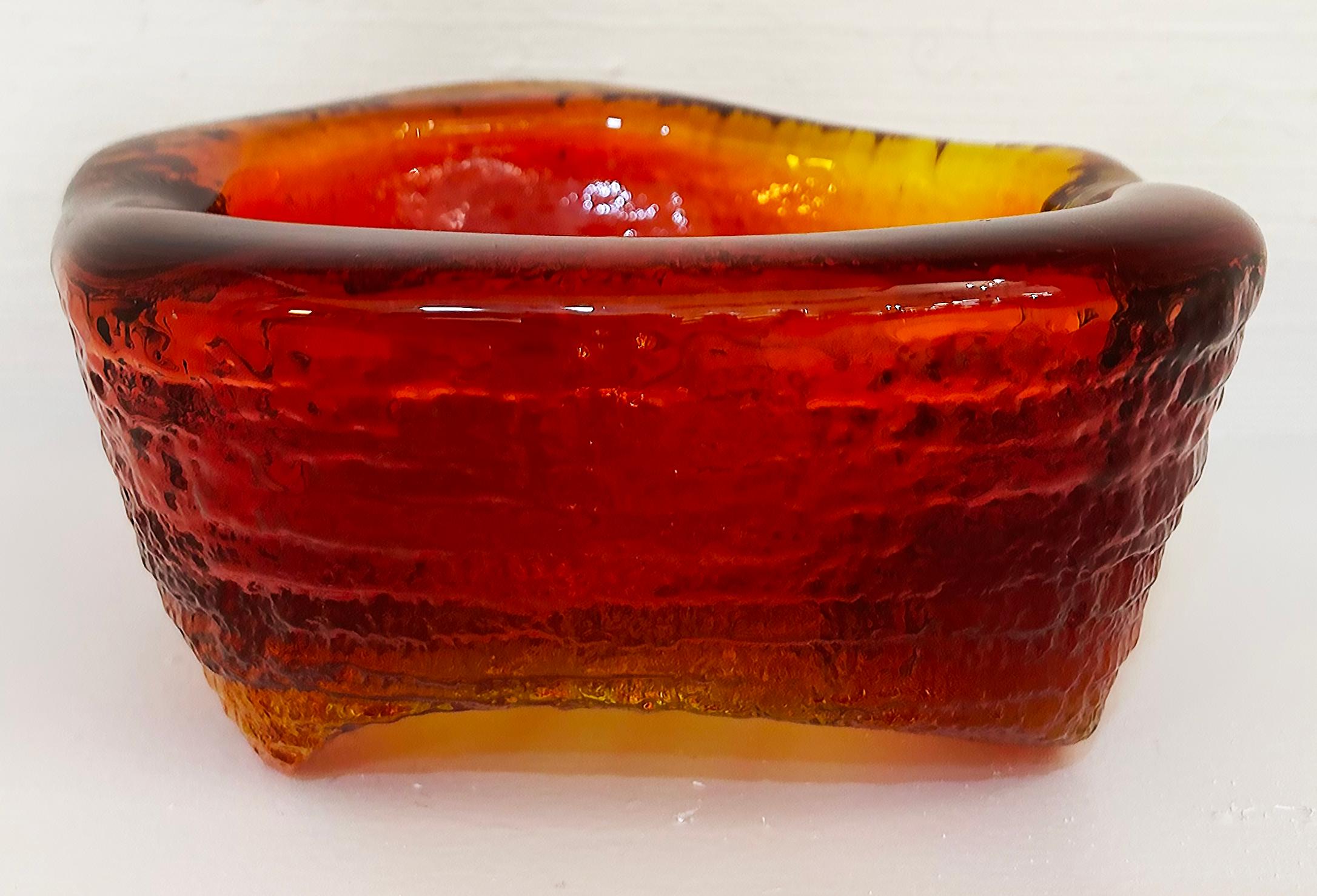 Mid-Century Modern Blenko Amberina Don Shepherd Glass 