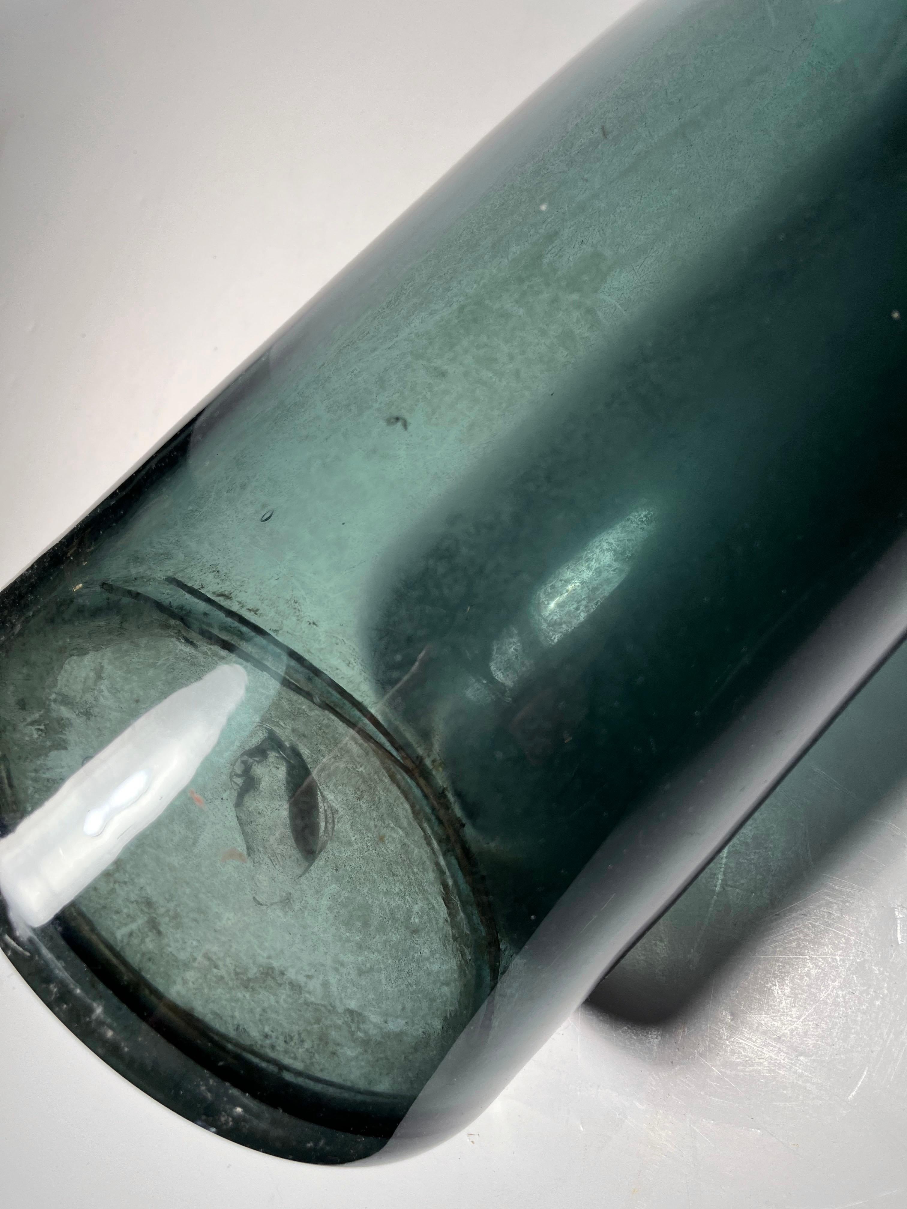 Blenko Architectural Glass Vase Model 5415 in Charcoal by Wayne Husted In Good Condition For Sale In Chicago, IL