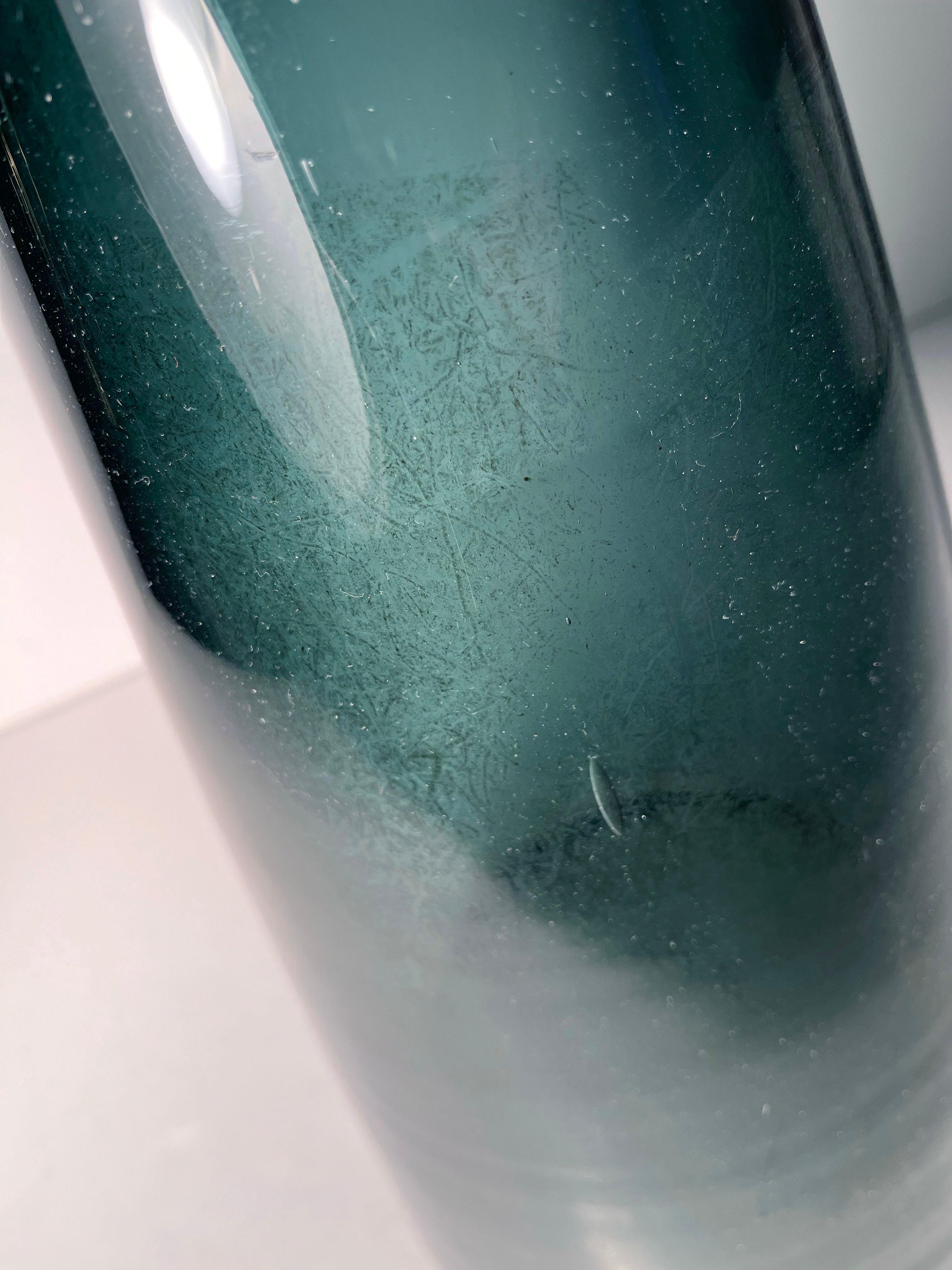 20th Century Blenko Architectural Glass Vase Model 5415 in Charcoal by Wayne Husted For Sale