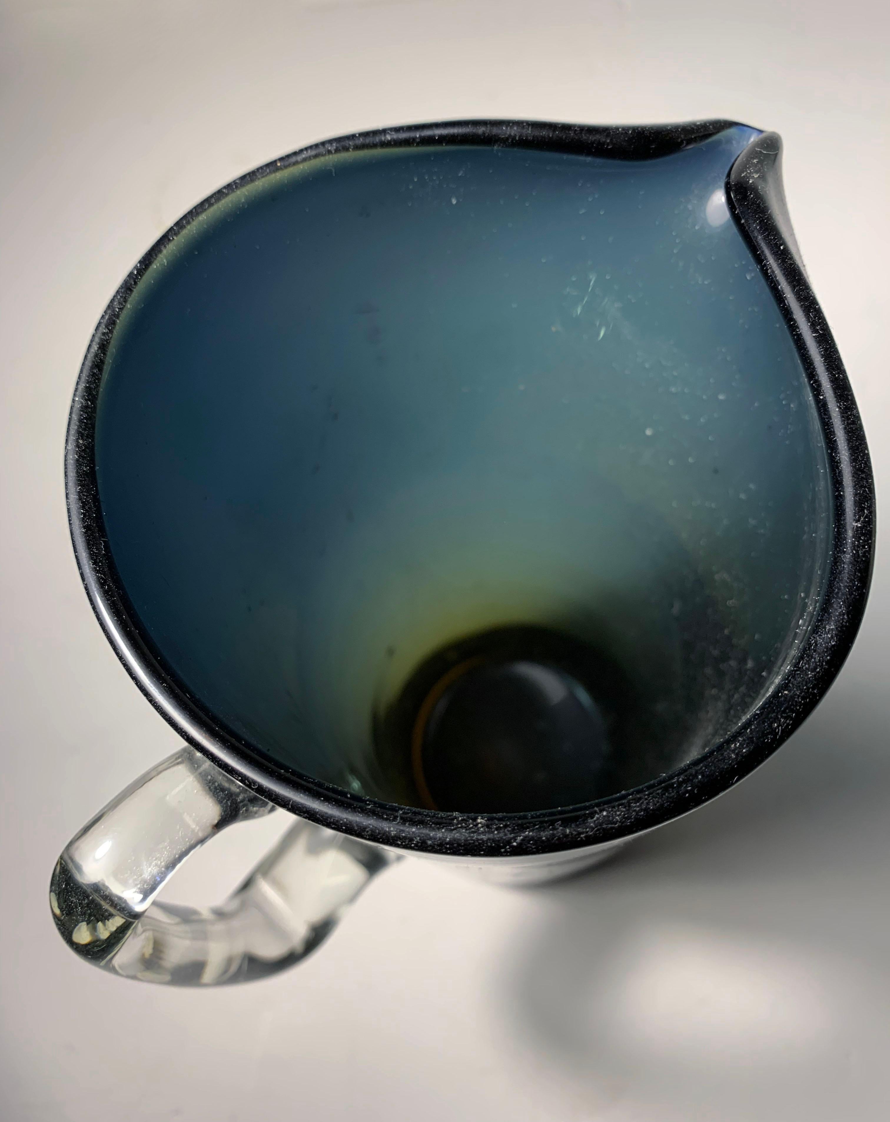 Mid-Century Modern Vintage Blenko Art Glass Vase Pitcher For Sale