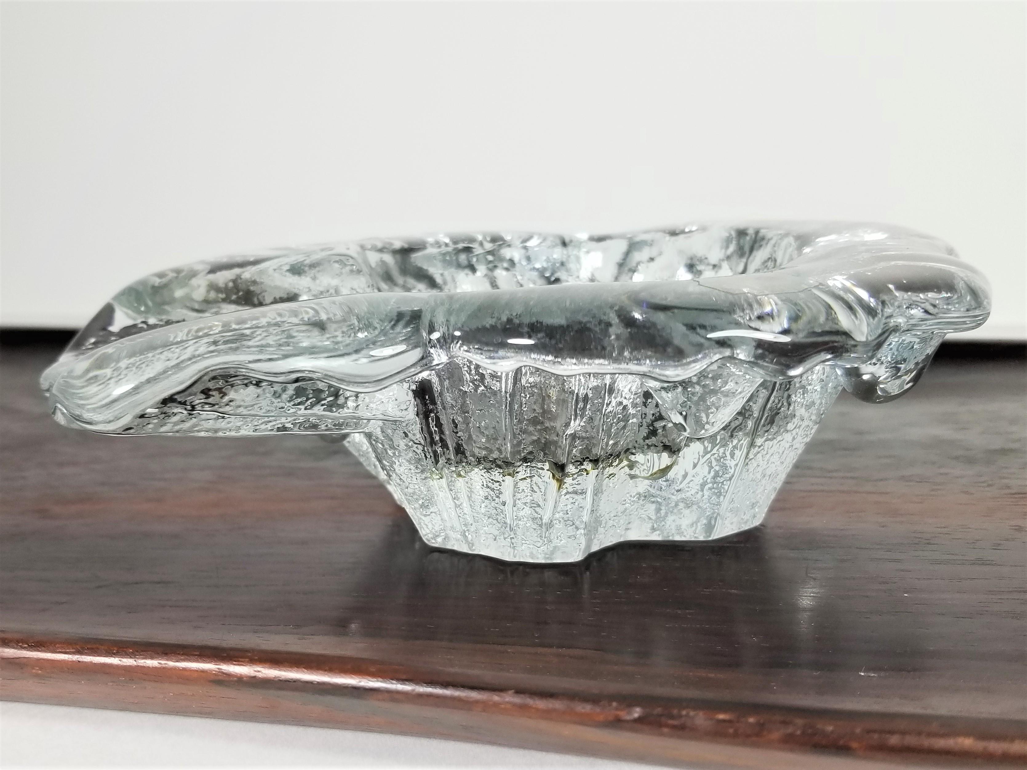 Blenko Ashtray 1960s Midcentury Brutalist Glass For Sale 2