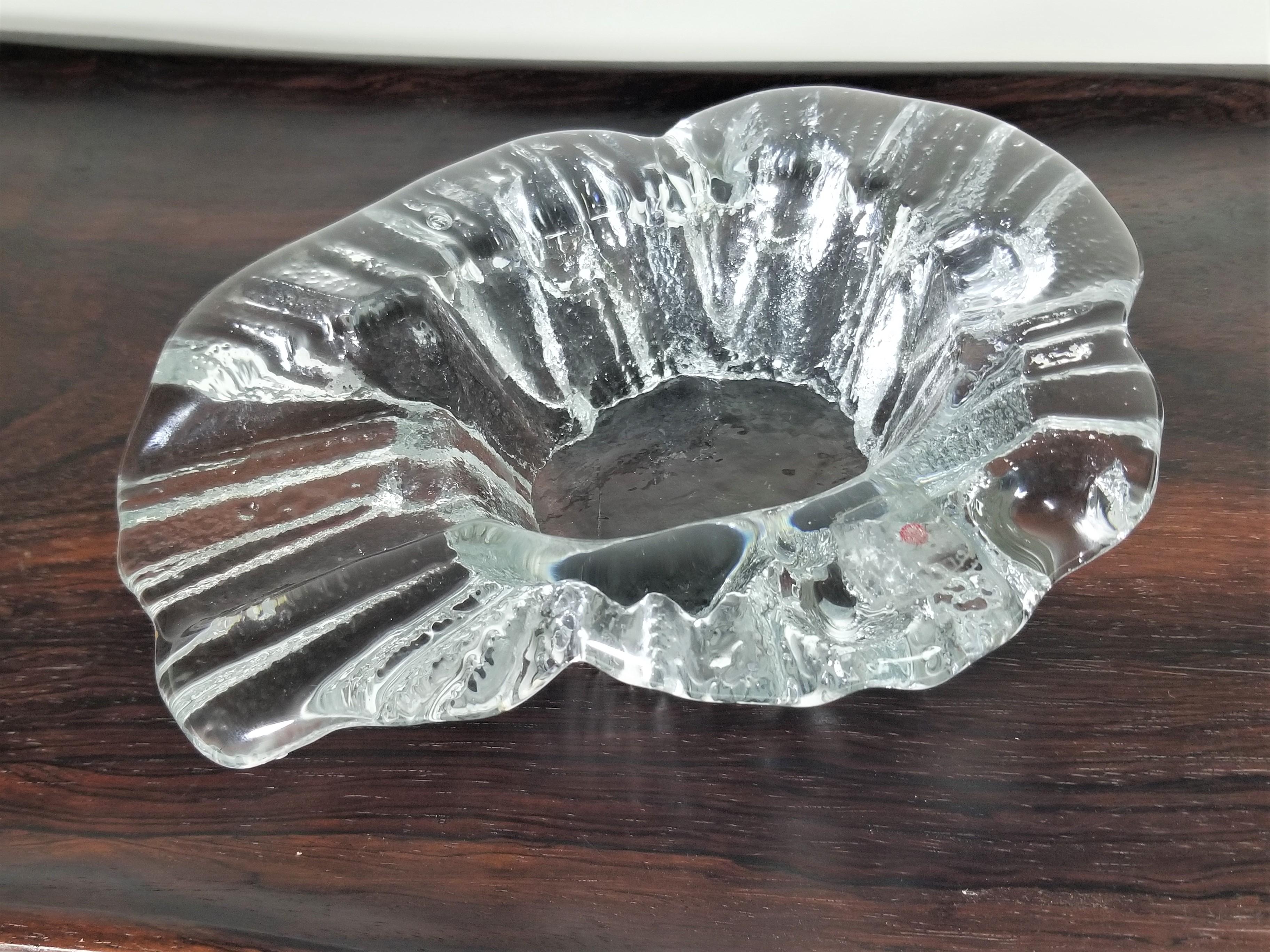 Blenko Ashtray 1960s Midcentury Brutalist Glass For Sale 3