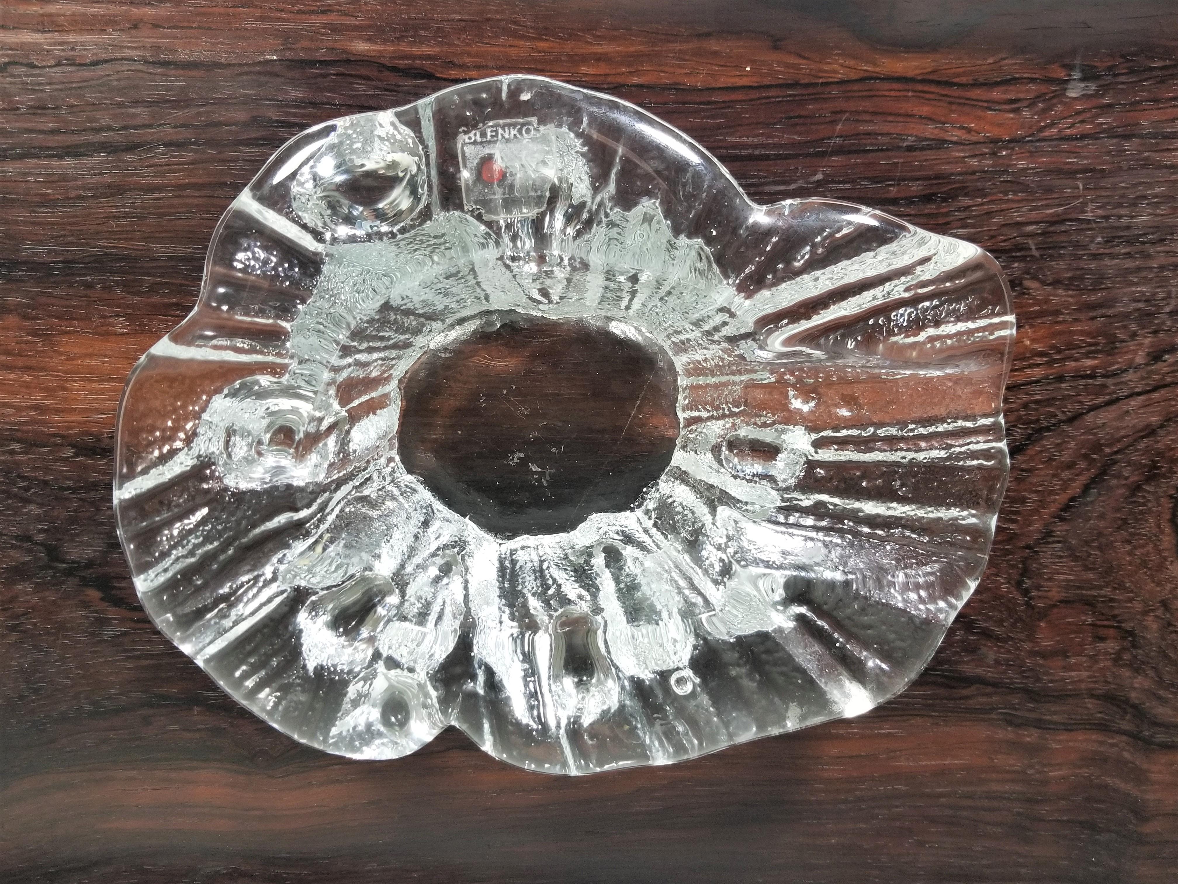 vintage clear glass ashtrays