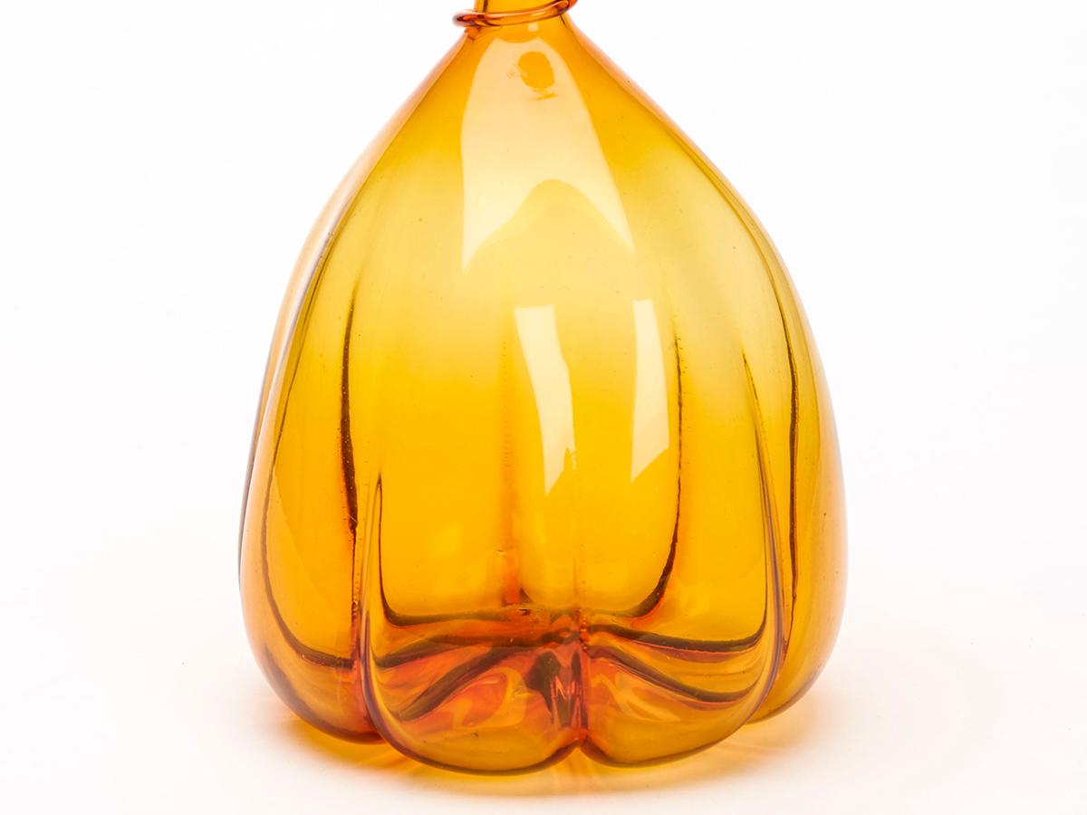 Hand-Crafted Blenko Attributed Large Amberina Ombre Art Glass Vase For Sale