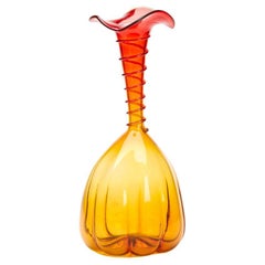Blenko Attributed Large Amberina Ombre Art Glass Vase