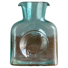 Verre d'art bleu Blenko « Bouteille d'eau », vers 1970