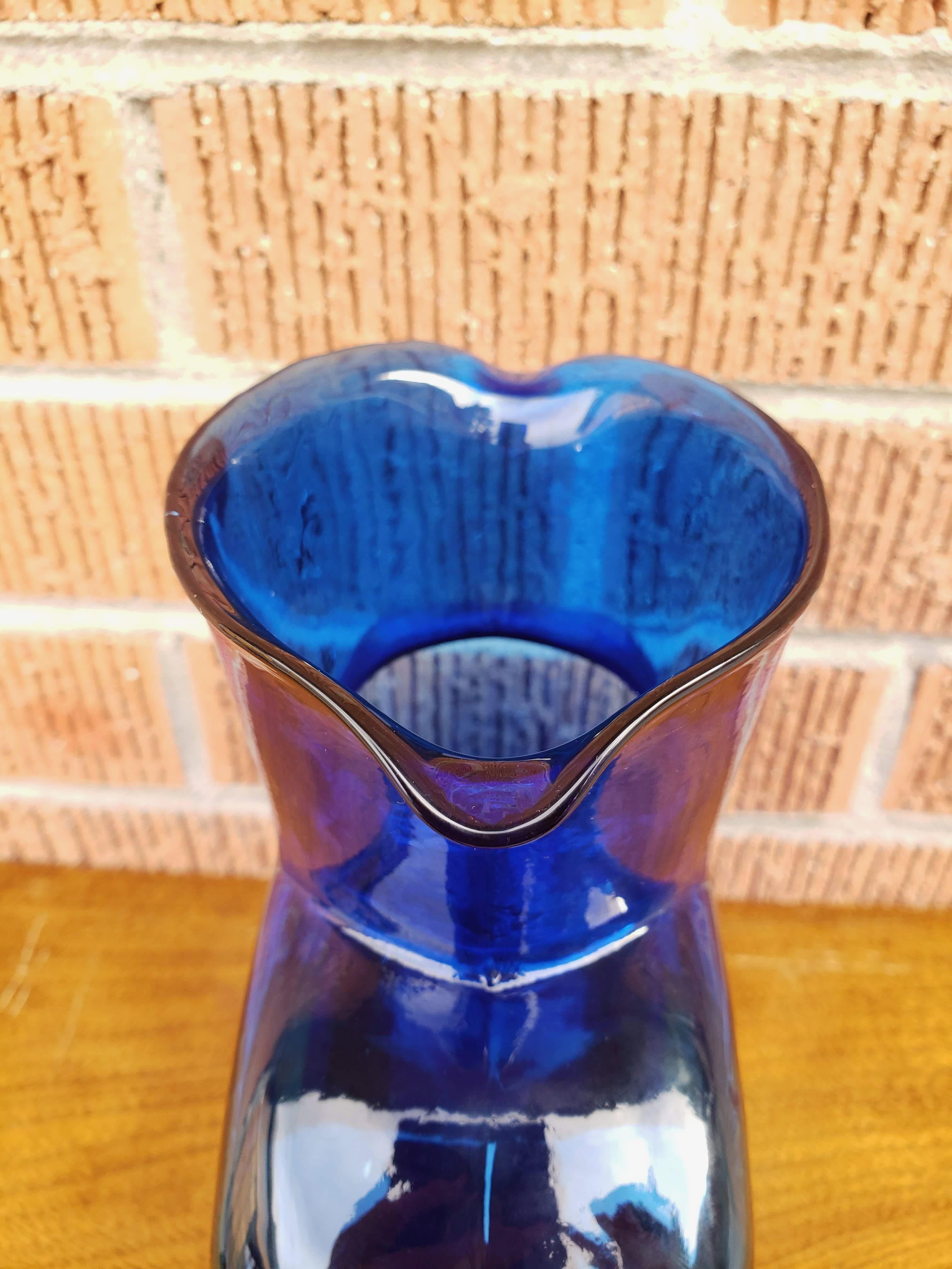 Contemporary Blenko Cobalt Blue Water Bottle