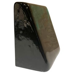 Blenko Emerald Green Art Glass Modernist Wedge Block Bookend Wayne Husted 1960s