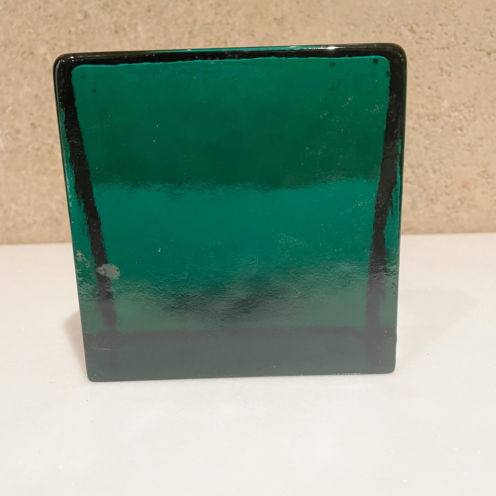 Mid-20th Century Blenko Emerald Green Art Glass Modernist Wedge Block Bookend Wayne Husted 1960s