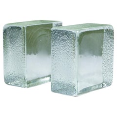 Blenko Glass Cube Bookends