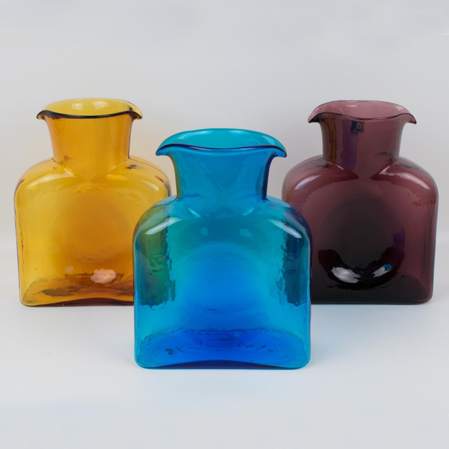 blenko double spout pitcher