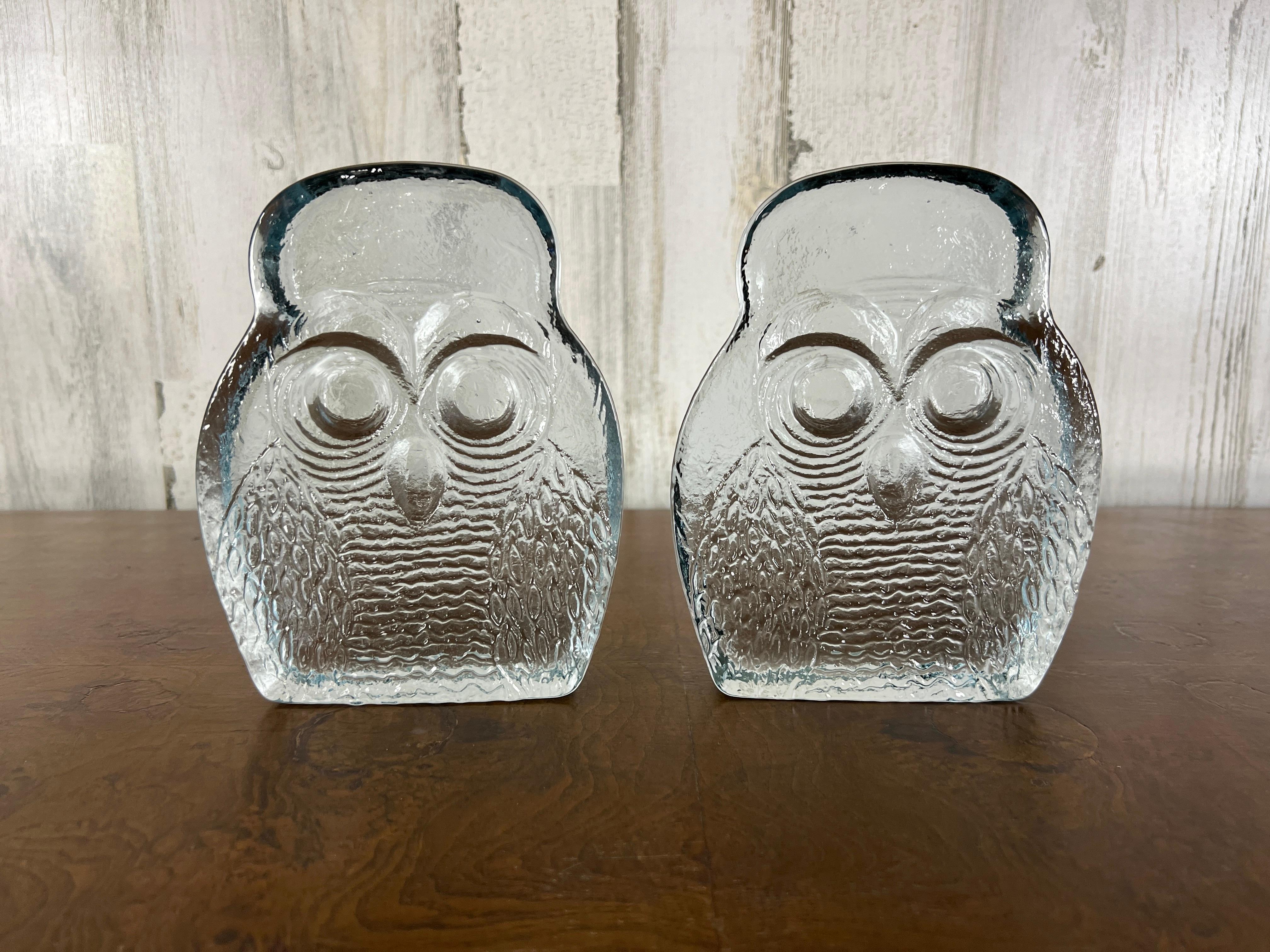 Blenko Glass Owl Book Ends For Sale 7