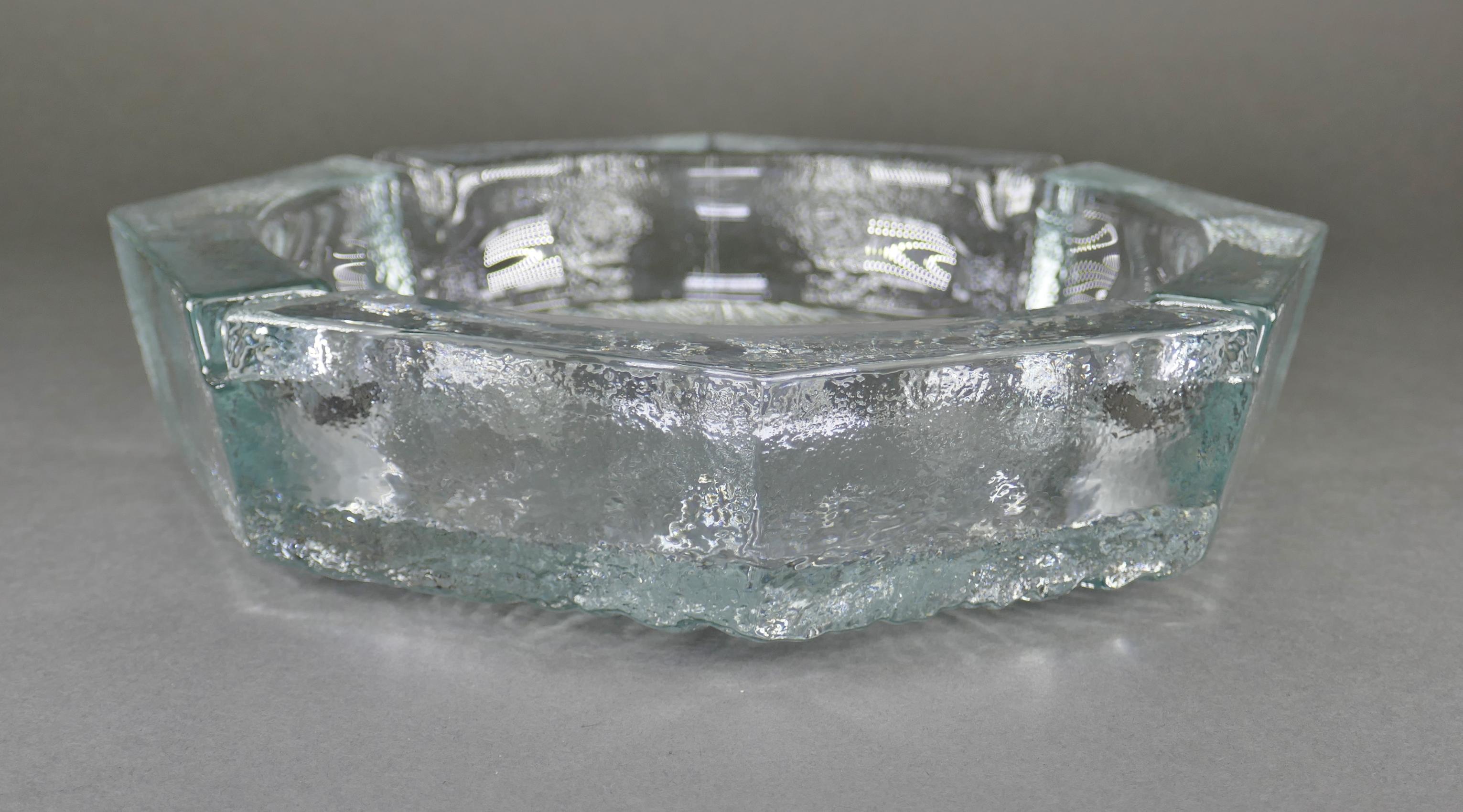 Mid-Century Modern Blenko Glass Table Top Party Lounge Size Ashtray For Sale