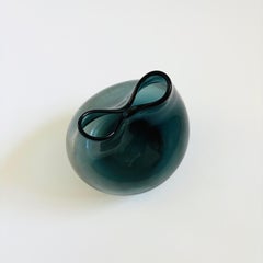Blenko Gray Pinch Glass Vase by Winslow Anderson