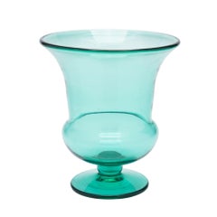 Blenko green blown glass calyx urn form vase, c. 1950