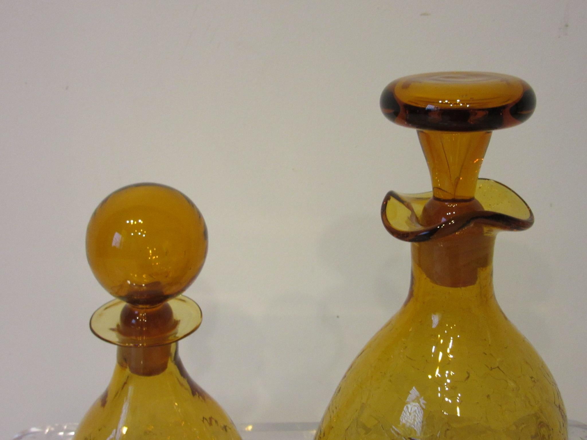 American Blenko Hand Blown Decanters by Husted and Anderson