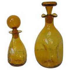 Vintage Blenko Hand Blown Decanters by Husted and Anderson