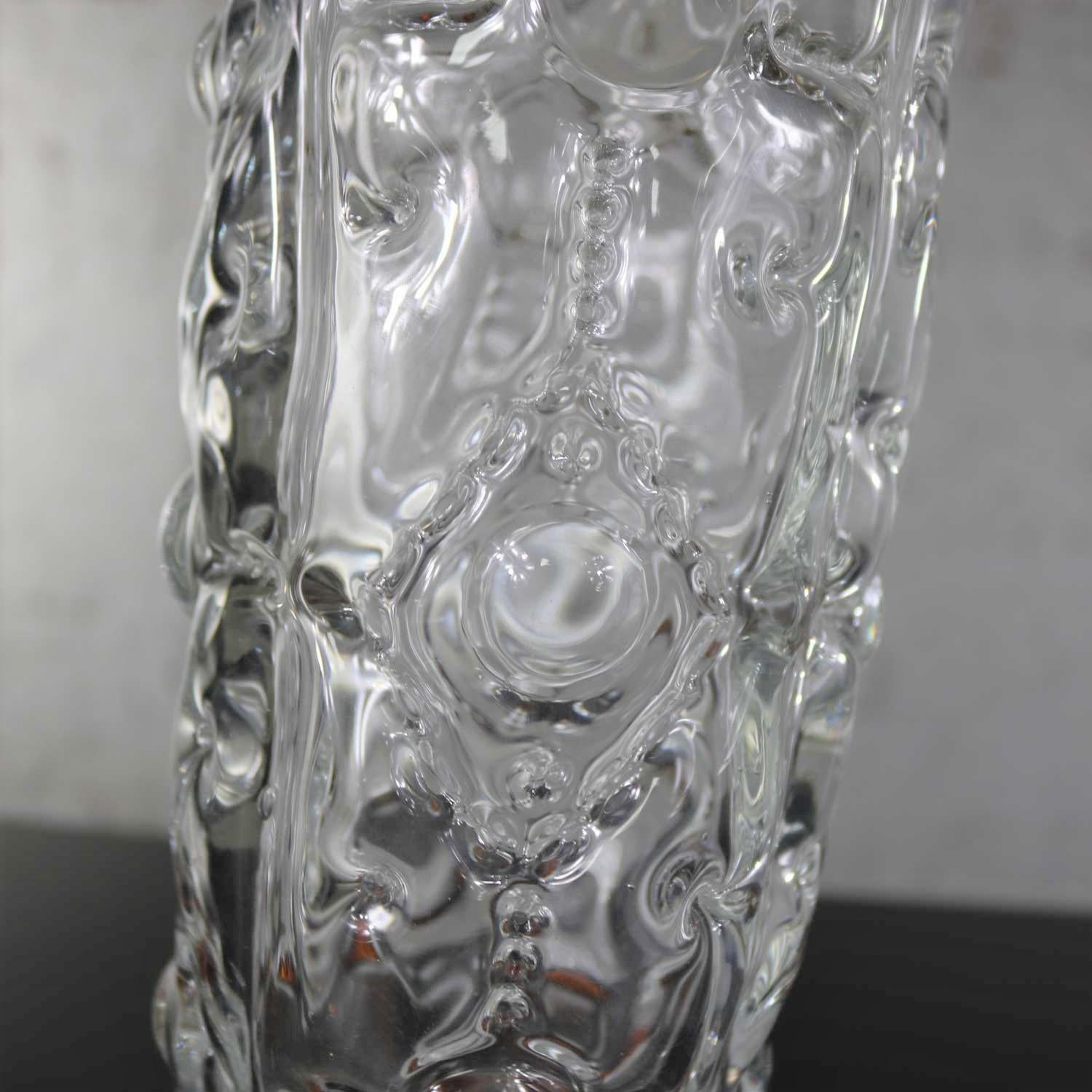 Blenko Hand Blown Glass Vase #9426 in Crystal and Topaz by Hank Adams 3