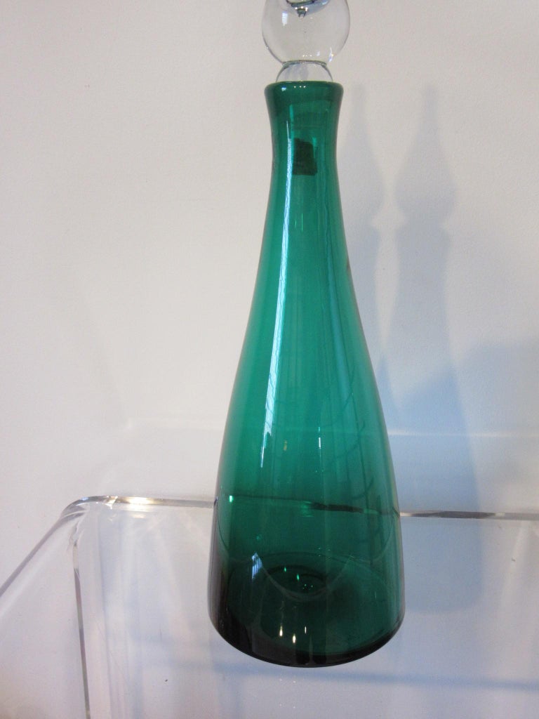 Blenko Hand Blown Vase with Stopper at 1stDibs
