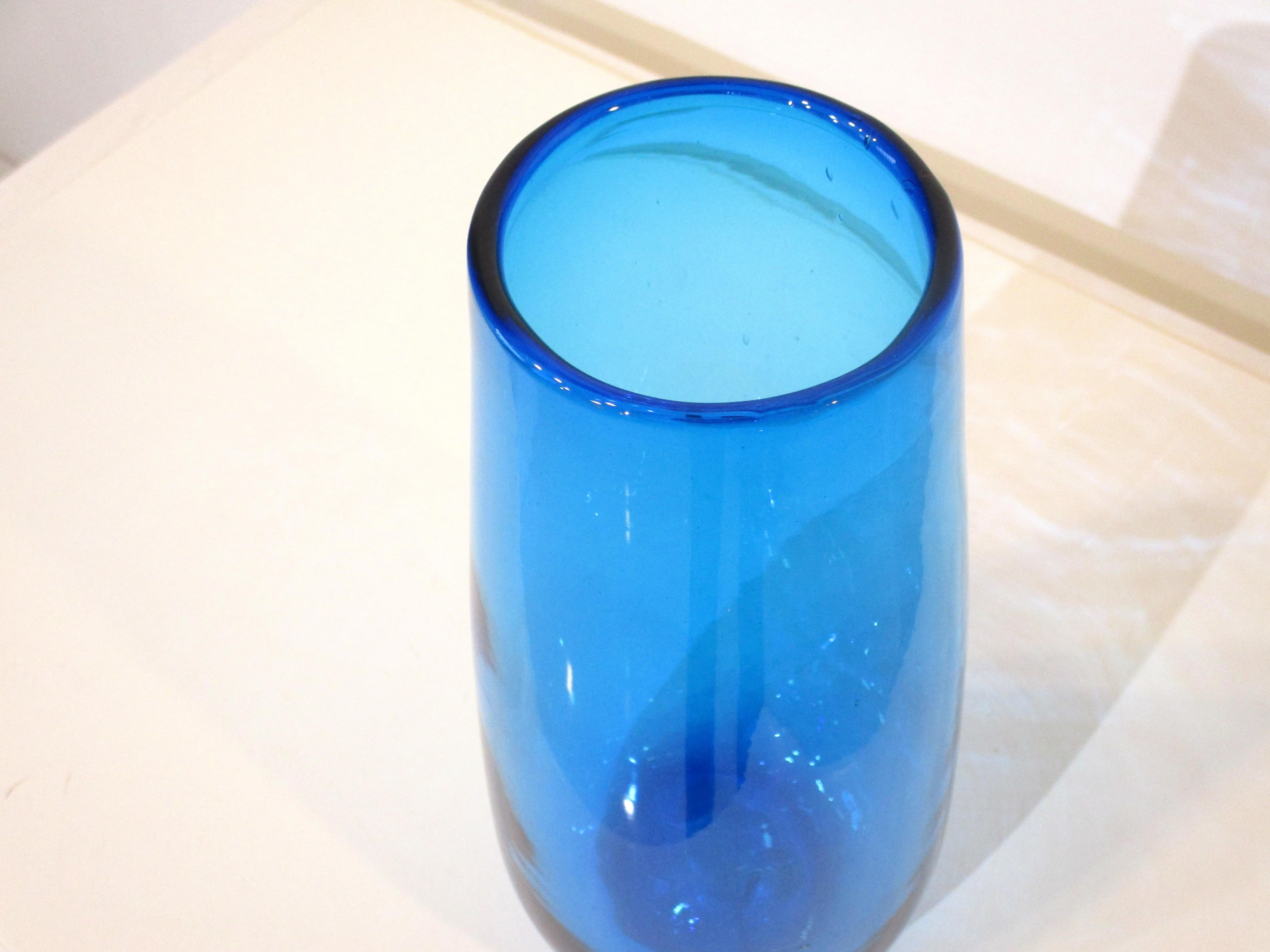 Mid-Century Modern Blenko Handblown Vase by Wayne Husted For Sale