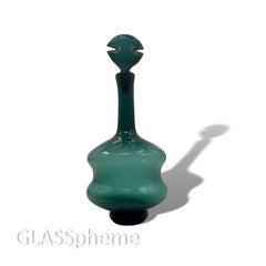 BLENKO Husted #5720 "Napoleon" Glass Decanter in RARE JUNIPER--Museum Quality