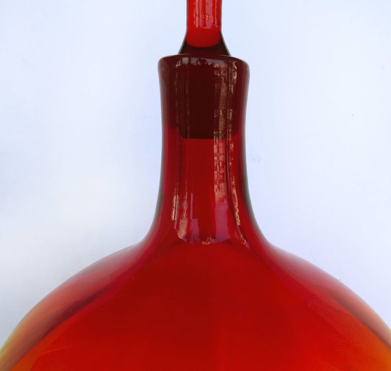 Blenko Large Decorative Bottle with Stopper at 1stDibs