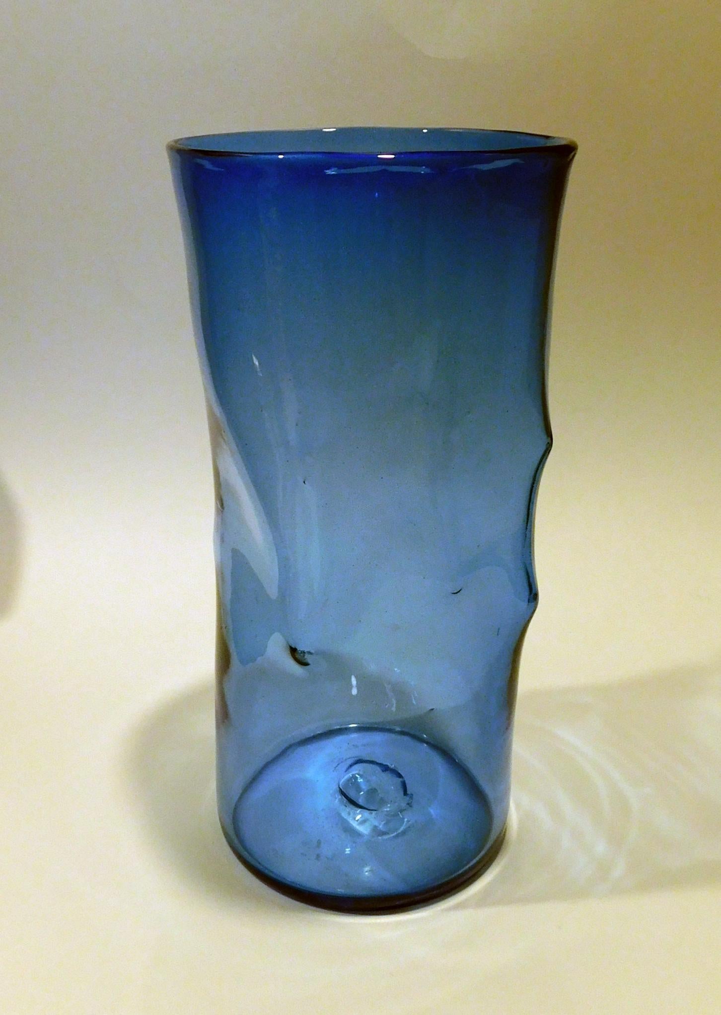 blenko blue glass bowl
