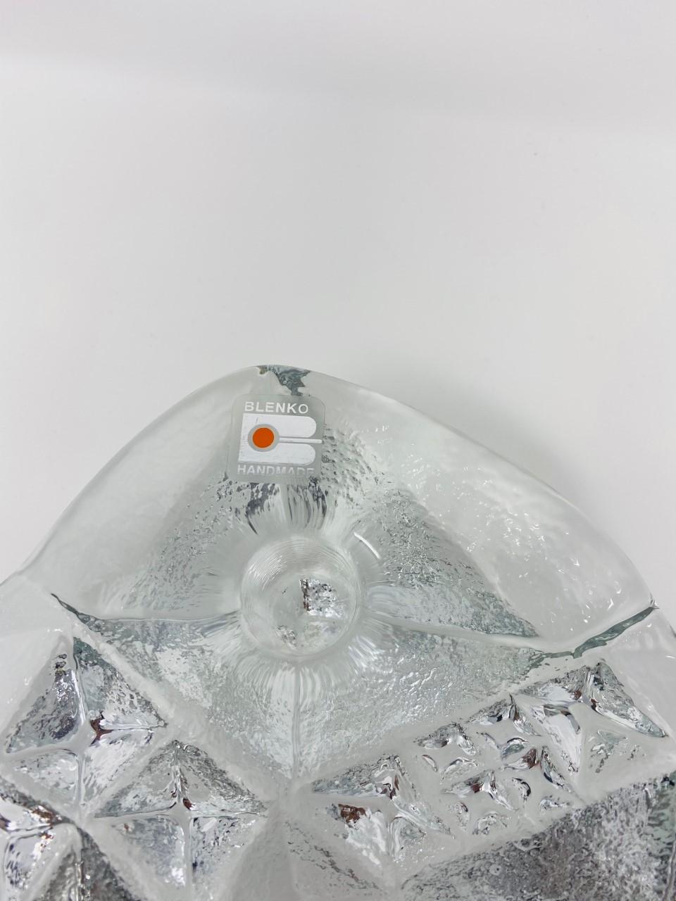 Hand-Crafted Blenko Midcentury Glass Sculptural Candleholder