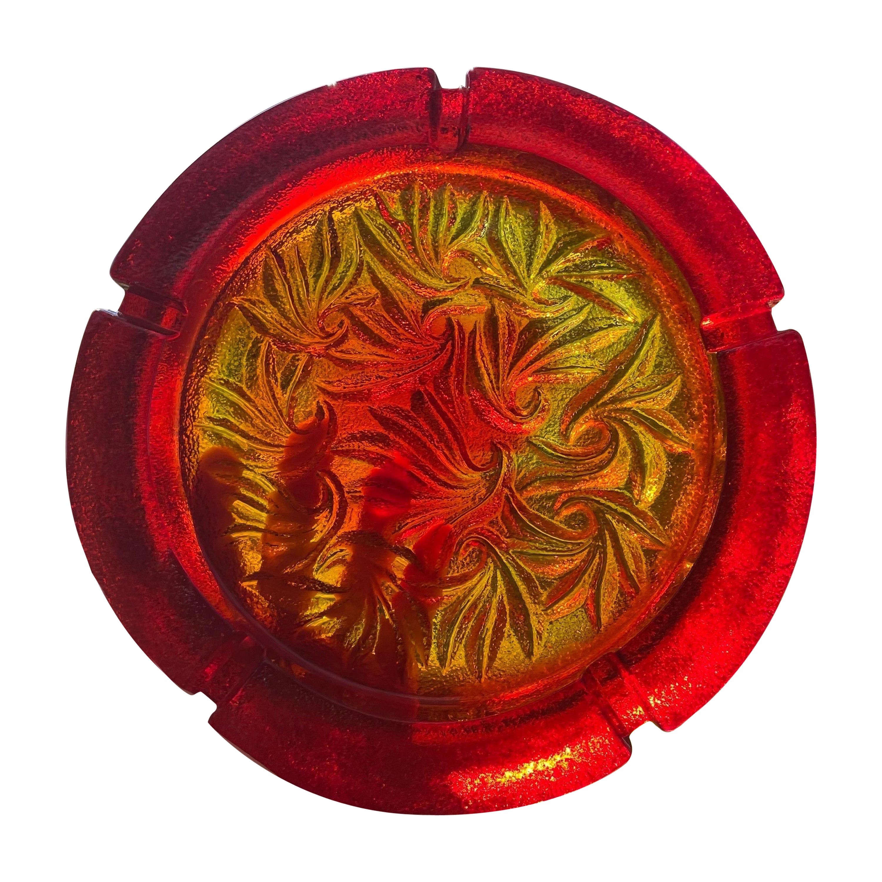 Blenko - Cendrier en verre Amberina - Modernité du milieu du siècle dernier en vente