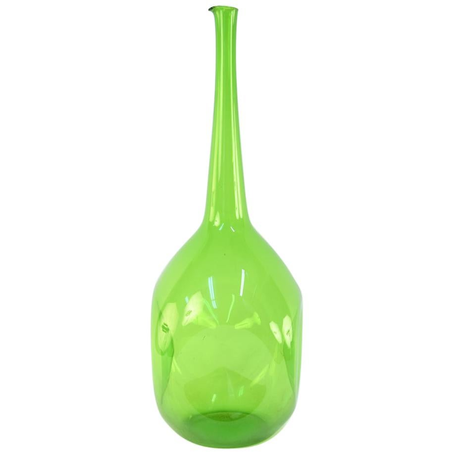 Blenko Midcentury Glass Bottleneck Vase at 1stDibs