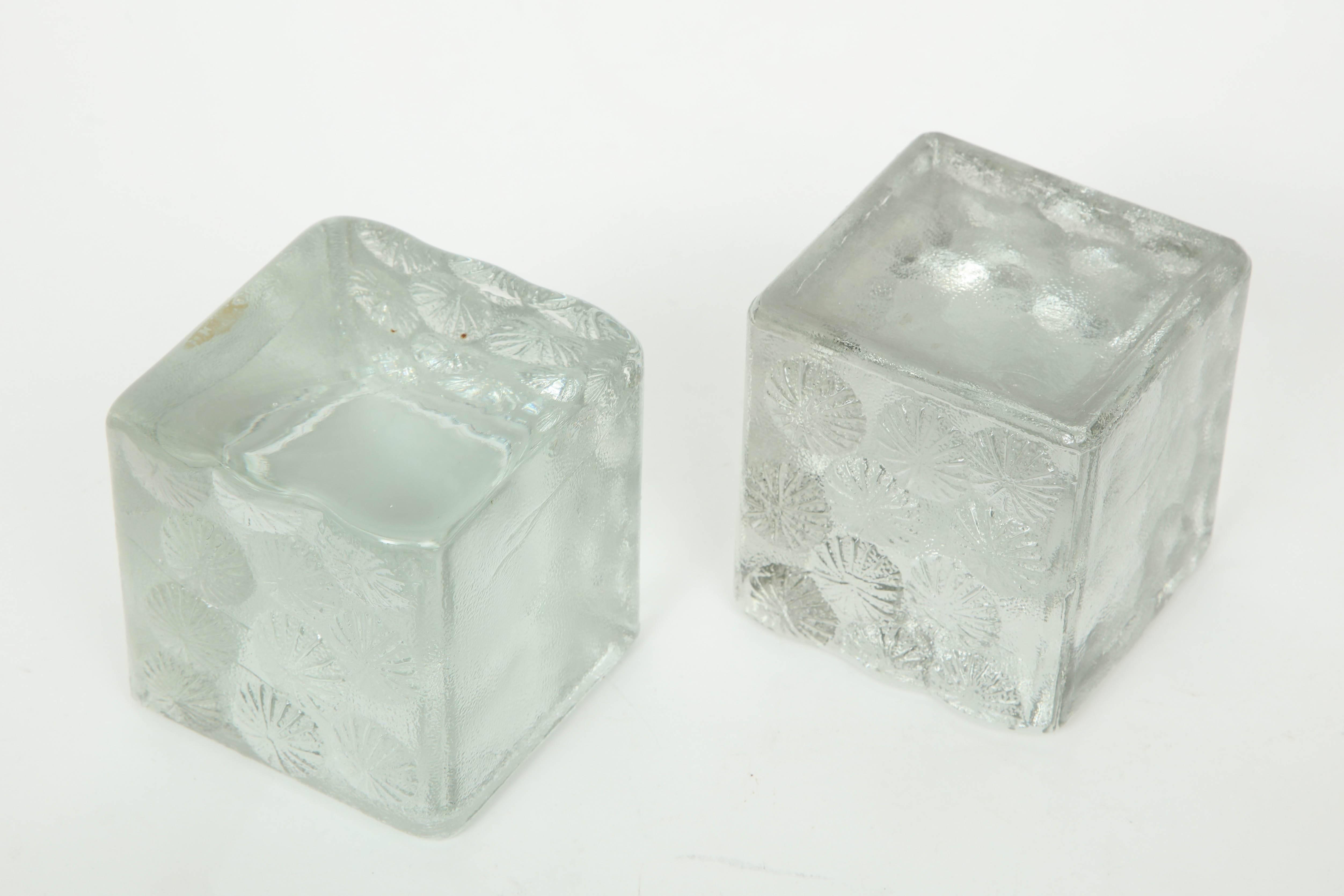 Art Glass Blenko Solid Glass Block Bookends
