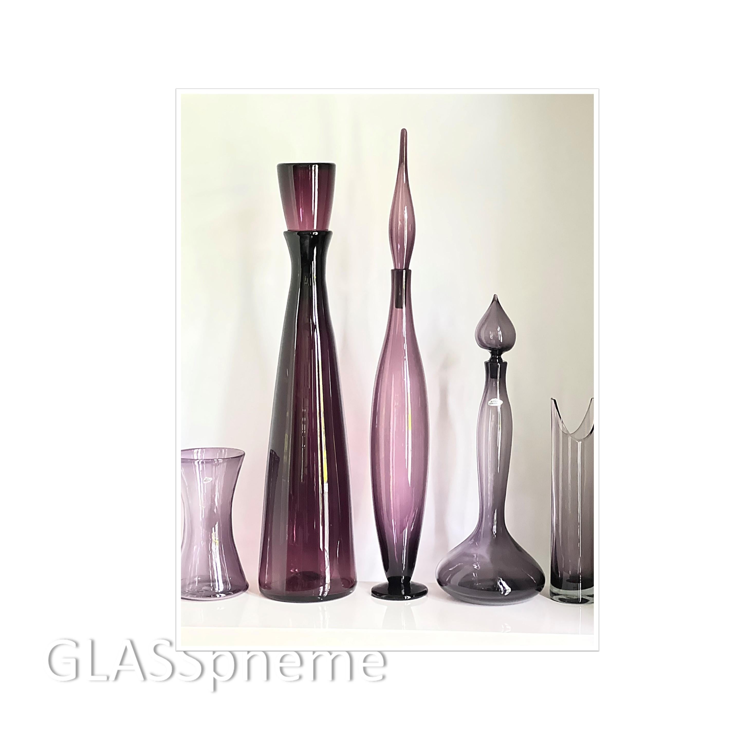 BLENKO Wayne HUSTED Glass Floor  Architectural Decanter in VINEYARD  Purple 2