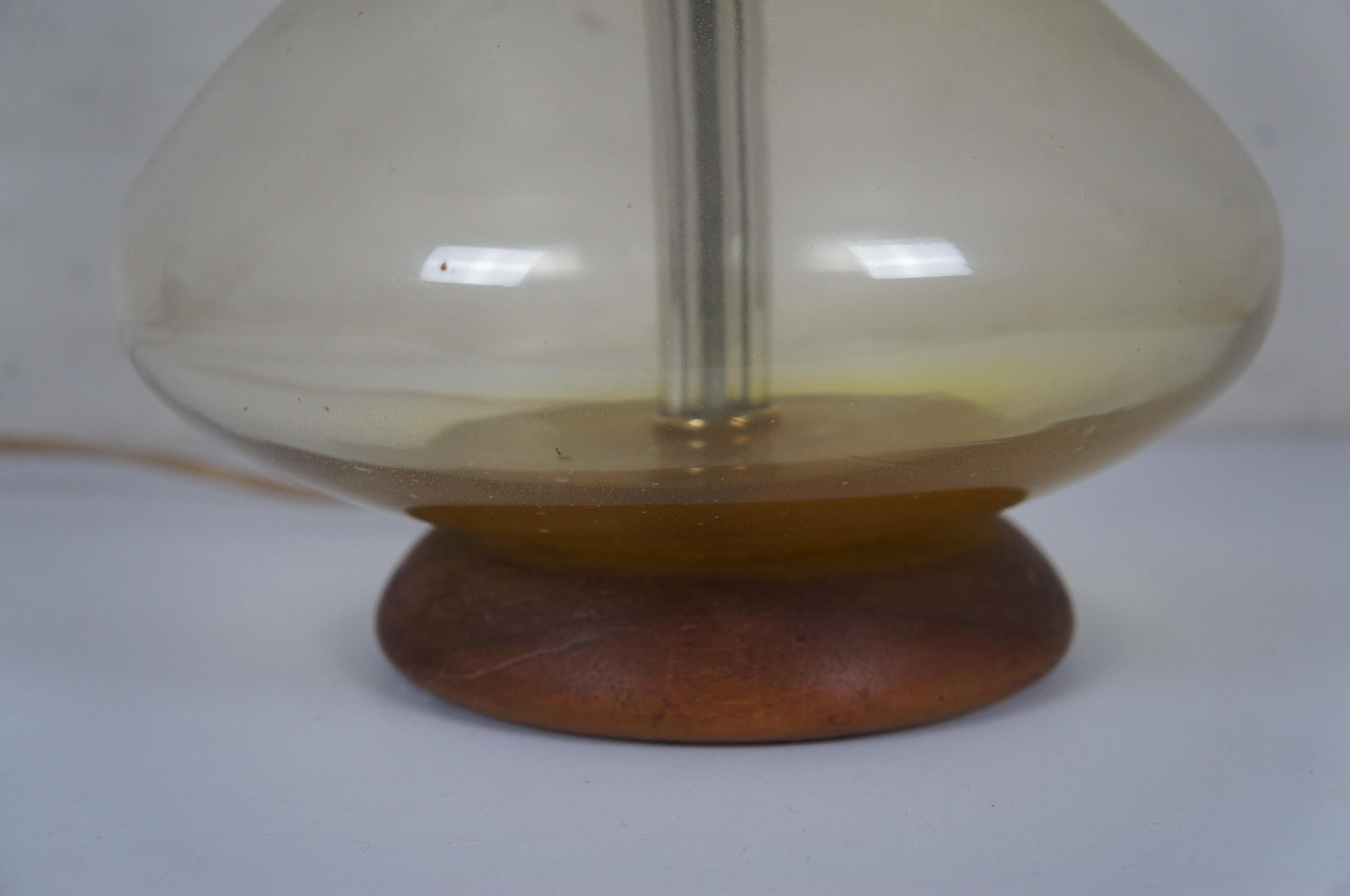 Blenko Wayne Husted Mid Century Modern 5815 Jonquil Lemon Glass Table Lamp 32