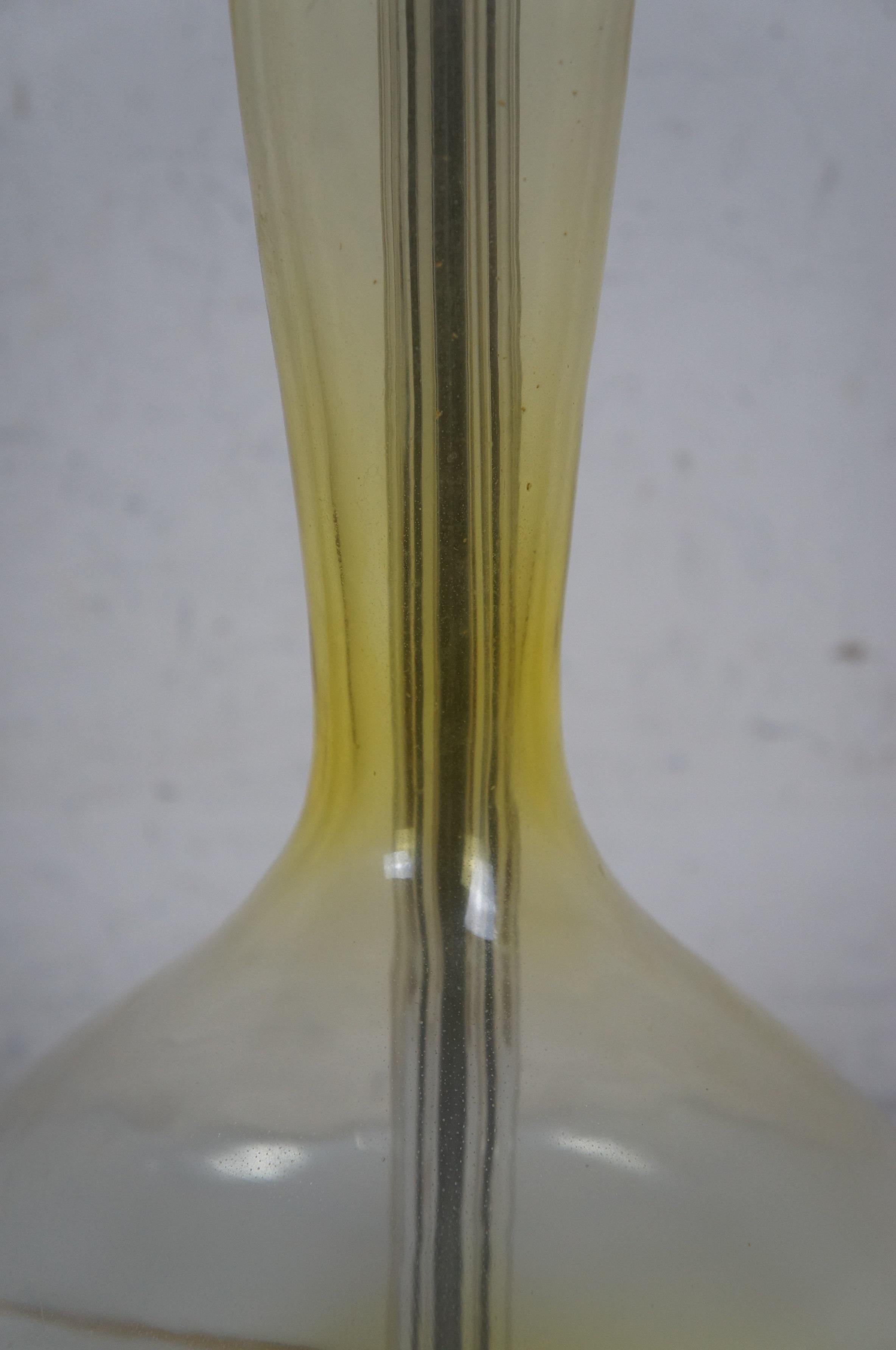 20th Century Blenko Wayne Husted Mid Century Modern 5815 Jonquil Lemon Glass Table Lamp 32