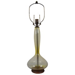 Blenko Wayne Husted Mid Century Modern 5815 Jonquil Lemon Glass Table Lamp 32"