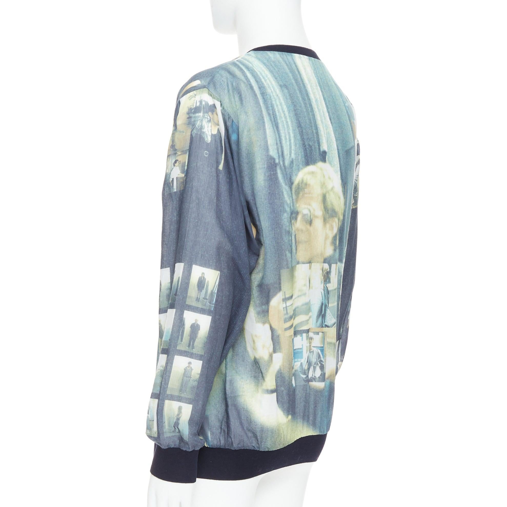 BLESS BERLIN N31 green black 100% cotton portrait photo print pullover L For Sale 1