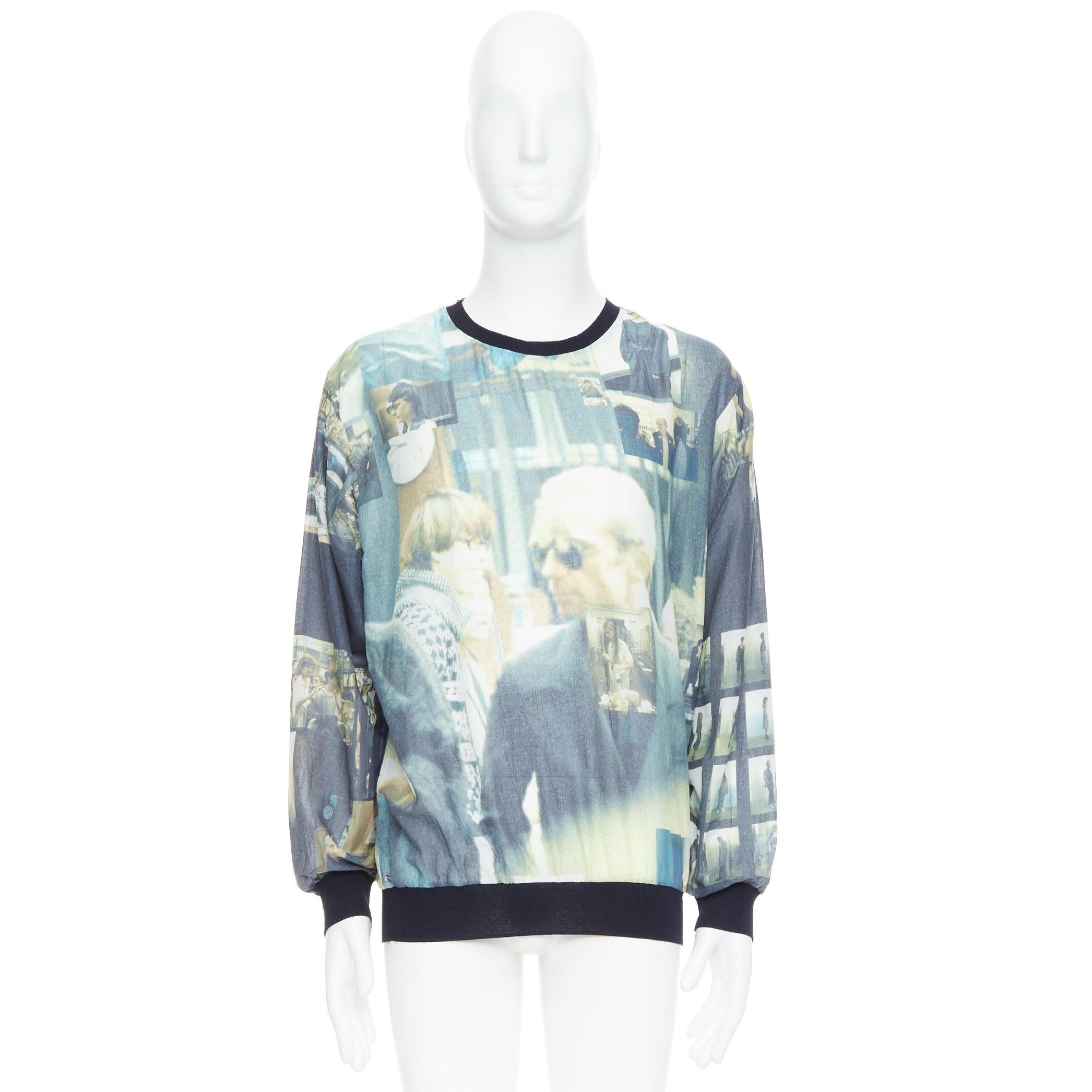 BLESS BERLIN N31 green black 100% cotton portrait photo print pullover L For Sale 4