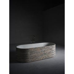 Bendita Bañera Circle by Kreoo: Diseño postmoderno en mármol y travertino